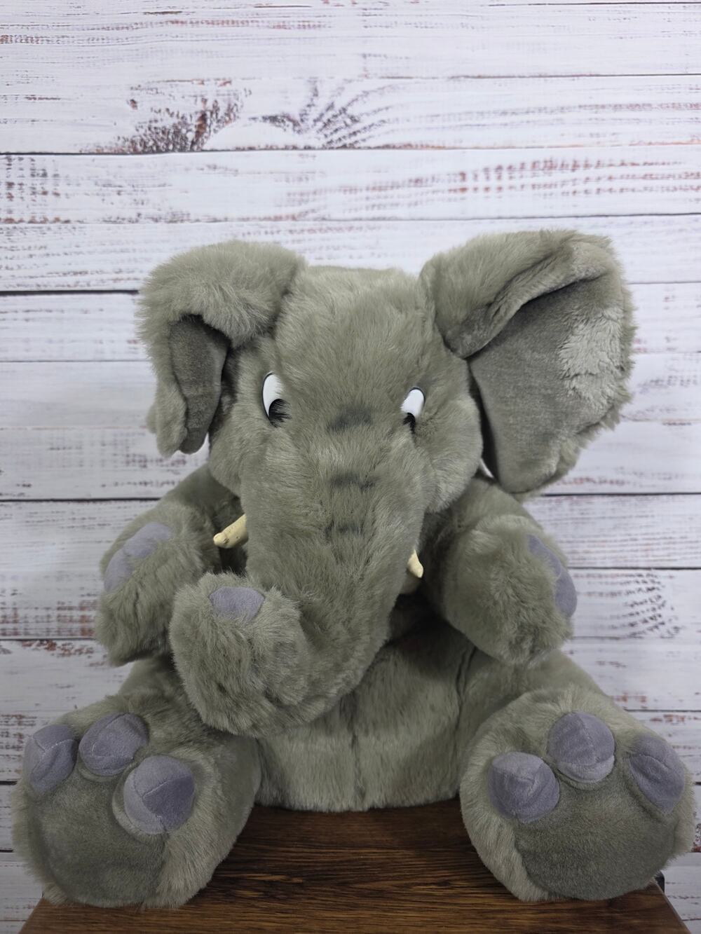 VTG Kids of America Large Plush Elephant Gray Stuffed Animal Large Floppy Ears
